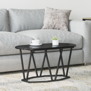 vidaXL Soffbord svart ek 80x40x40,5 cm konstruerat trä och metall