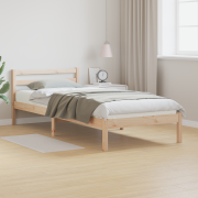 vidaXL Sängram med huvudgavel 90x210 cm massiv furu