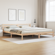 vidaXL Sängram med huvudgavel 200x210 cm massiv furu