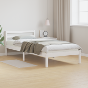 vidaXL Sängram med huvudgavel vit 90x220 cm massiv furu