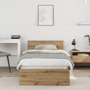 vidaXL Sängram Artisan Ek 90x190 cm Trä