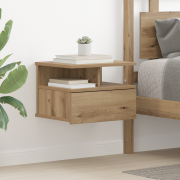 vidaXL Flytande sängbord Artisan Ek 40x31x27 cm Konstruerad trä