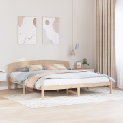 vidaXL Sängram med huvudgavel 200x200 cm Massiv trä Tall