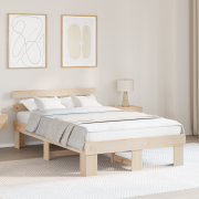 vidaXL Sängram med huvudgavel 120x190 cm massivt tallträ