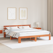 vidaXL Massivt Tallbäddram Vaxbrun Massivt trä 200 x 200 cm Tallbäddra...