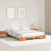 vidaXL Sängram Vaxad brun Massiv Trä 150 x 200 cm Hållbar Sängram