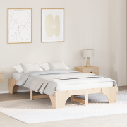 vidaXL Sängram Naturligt trä Massivt Furu 120 x 190 cm Naturlig Sängra...
