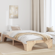 vidaXL Sängram 75x190 cm i Massivt Tallträ
