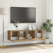 vidaXL TV-bänksset Artisan Ek MDF Mellan TV-bänk Rektangulär Modern