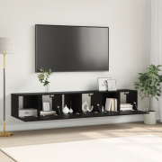 vidaXL TV-stativset Svart ek Konstruerat trä Medium TV-stativ