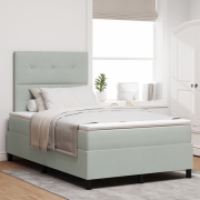 vidaXL Resårsäng med madrass 120x190 cm ljusgrå sammet