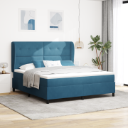 vidaXL Resårsäng med madrass mörkblå 180 x 200 cm i sammet
