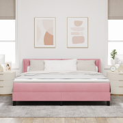 vidaXL Boxsäng med Madrass Rosa 180x200 cm Sammet
