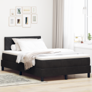 vidaXL Sängbotten med Madrass & LED Svart 120x190 cm Sammet