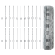 vidaXL svetsat trådgaller med 22 U-pollar Silver 0.4x50 m Stål
