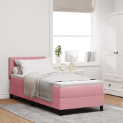 vidaXL Box Spring Säng med Madrass Rosa 80x200 cm Sammet