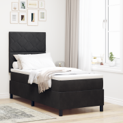 vidaXL Resårsäng med madrass 80x200 cm svart sammet