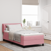 vidaXL Resårsäng med madrass 80x200 cm rosa sammet