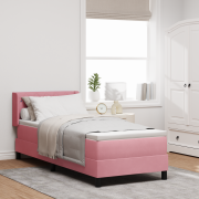 vidaXL Boxfjäder Säng med Madrass Rosa 80x200 cm Sammet