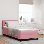 vidaXL Resårsäng med madrass 80x200 cm rosa sammet