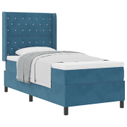 vidaXL Boxspring Säng med Madrass Mörkblå 90x190 cm Sammet