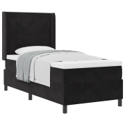 vidaXL Boxspring Säng med Madrass Svart 90x190 cm Sammet