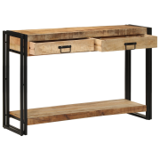 vidaXL Konsolbord 120x33x75 cm Solid Grovt Mangoträ