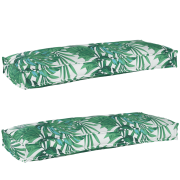 vidaXL Pallkuddar för Bänk 2-pack Bladmönster 100x40x8 cm Oxford Tyg