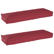 vidaXL Palletkuddar för bänk 2 st Vinröd 120x40x8 cm Oxfordtyg