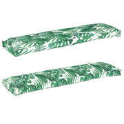 vidaXL Pallkuddar för bänk 2 st Lövmönster 150x40x8 cm Oxford-tyg