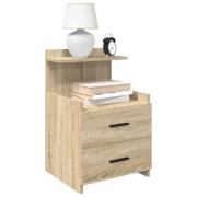 vidaXL Sängbord med 2 lådor Sonoma ek 40x36,5x62 cm