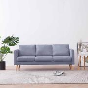 vidaXL Soffa 3-sits i tyg ljusgrå