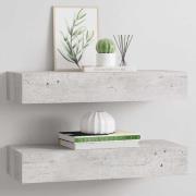vidaXL Vägglådor betonggrå 2 st 60x23,5x10 cm MDF