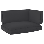 vidaXL 3-delars Pallet Kudde Set Svart Oxford Tyg