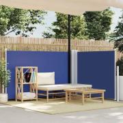 vidaXL Infällbar sidomarkis blå 100x600 cm