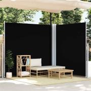 vidaXL Infällbar sidomarkis 200x600 cm svart