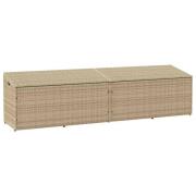 vidaXL Förvaringslåda för trädgård beige 220x50x58 cm konstrotting