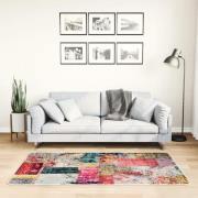 vidaXL Matta tvättbar lappmönster 80x150 cm flerfärgad halkfri