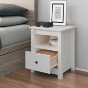 vidaXL Sängbord vit 40x35x49 cm massiv furu