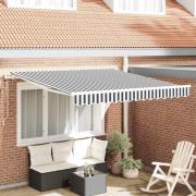 vidaXL Markis automatiskt infällbar antracit&vit 300x250 cm