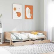 vidaXL Dagbädd med lådor 80x200 cm massiv furu