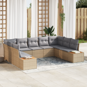 vidaXL 5 Delars Trädgårdssoff-set med kuddar Beige Poly rotting Akacia