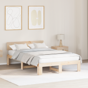 vidaXL Sängram med huvudgavel 120x190 cm Massivt tallträ