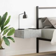 vidaXL Svävande sängbord betonggrå 40x30x15 cm konstruerat trä