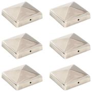 vidaXL Stolphattar pyramid 6 st rostfritt stål 91x91 mm