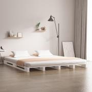 vidaXL Pallsäng 135x190 cm massiv furu vit