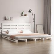 vidaXL Sängram utan madrass vit 140x190 cm massiv furu