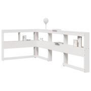vidaXL Bokhylla sänggavel L-formad vit 100 cm massiv furu