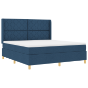 vidaXL Resårsäng med madrass 180x200 cm blå tyg