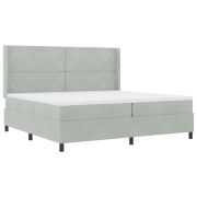 vidaXL Resårsäng med madrass 200x200 cm ljusgrå sammet